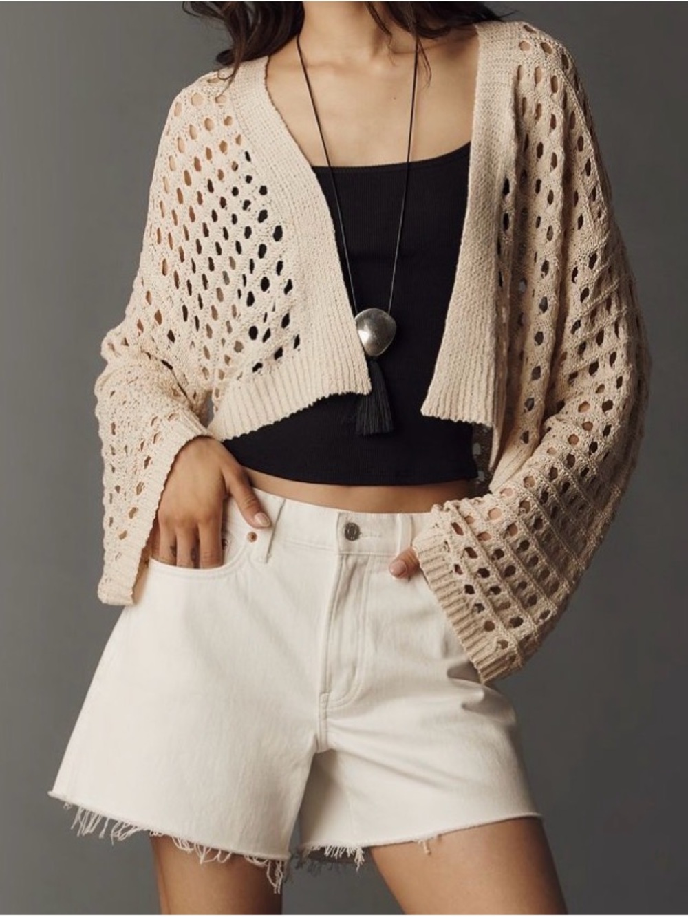 LIKE NEW By Anthropologie Crochet Cardigan - Picture 3 of 3